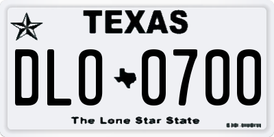 TX license plate DLO0700