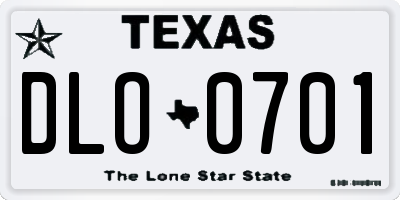 TX license plate DLO0701