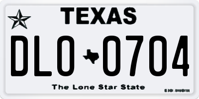 TX license plate DLO0704