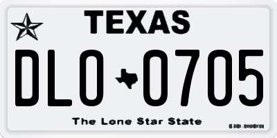 TX license plate DLO0705