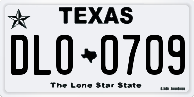 TX license plate DLO0709