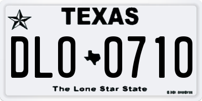 TX license plate DLO0710