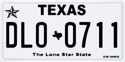 TX license plate DLO0711