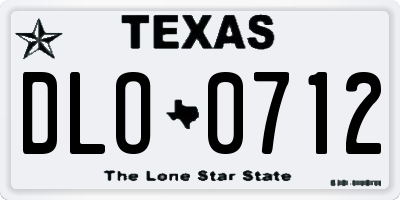 TX license plate DLO0712
