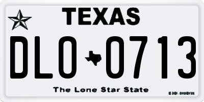TX license plate DLO0713