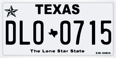 TX license plate DLO0715