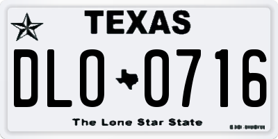 TX license plate DLO0716