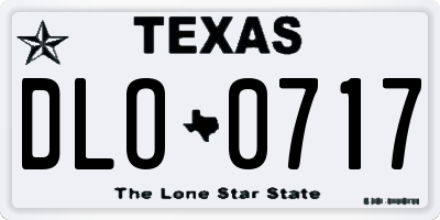 TX license plate DLO0717