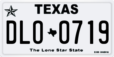 TX license plate DLO0719