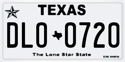 TX license plate DLO0720