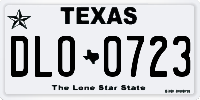 TX license plate DLO0723