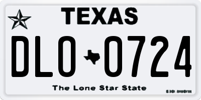 TX license plate DLO0724