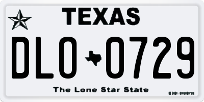 TX license plate DLO0729