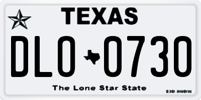 TX license plate DLO0730