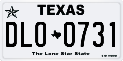 TX license plate DLO0731