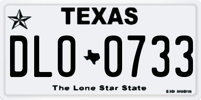 TX license plate DLO0733