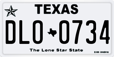 TX license plate DLO0734