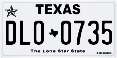 TX license plate DLO0735
