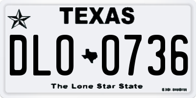 TX license plate DLO0736