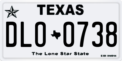 TX license plate DLO0738