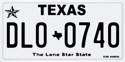 TX license plate DLO0740