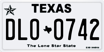 TX license plate DLO0742