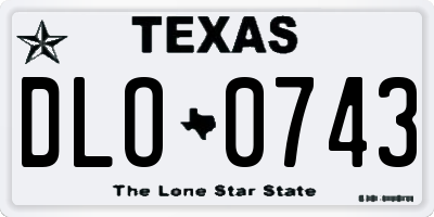 TX license plate DLO0743
