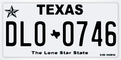 TX license plate DLO0746