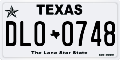 TX license plate DLO0748