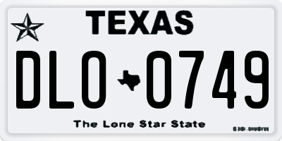 TX license plate DLO0749
