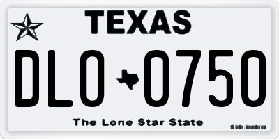 TX license plate DLO0750