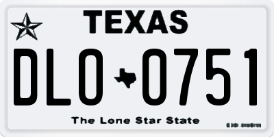 TX license plate DLO0751