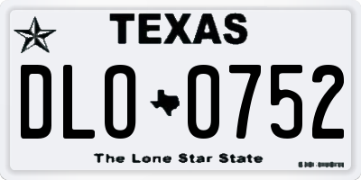 TX license plate DLO0752