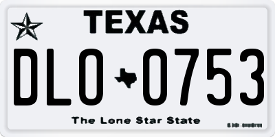 TX license plate DLO0753