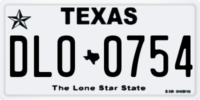 TX license plate DLO0754