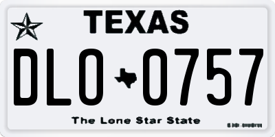 TX license plate DLO0757
