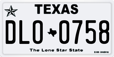 TX license plate DLO0758