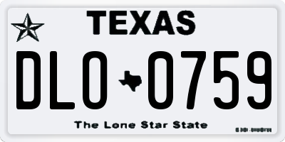 TX license plate DLO0759