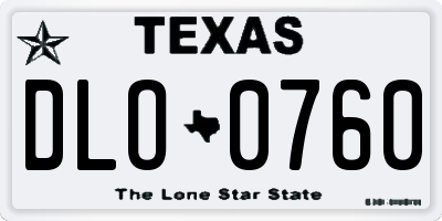 TX license plate DLO0760