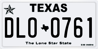 TX license plate DLO0761