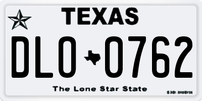 TX license plate DLO0762