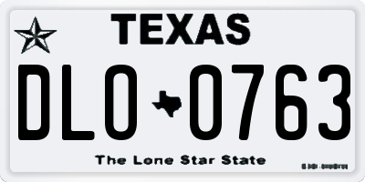 TX license plate DLO0763