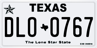 TX license plate DLO0767