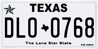 TX license plate DLO0768
