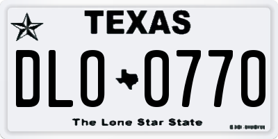 TX license plate DLO0770