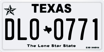 TX license plate DLO0771
