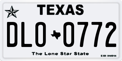 TX license plate DLO0772