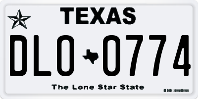 TX license plate DLO0774