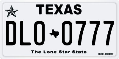 TX license plate DLO0777