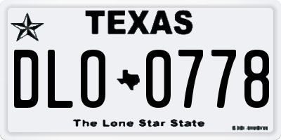 TX license plate DLO0778